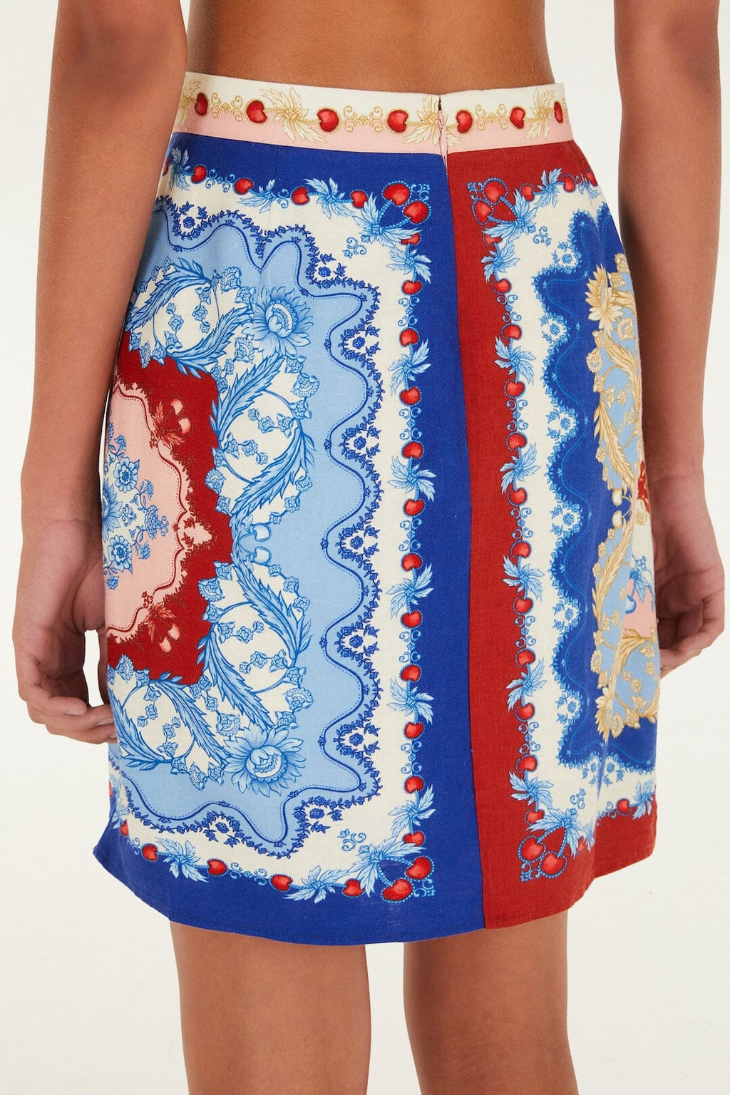 Mixed Cherry Royalty Scarf Lenzing™ Ecovero™ Euroflax™ Mini Skirt