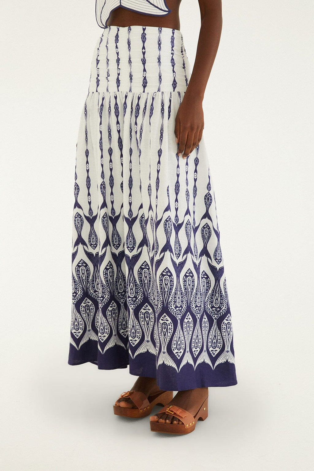 Off-White Fishes Flow Lenzing Ecovero Euroflax Maxi Skirt