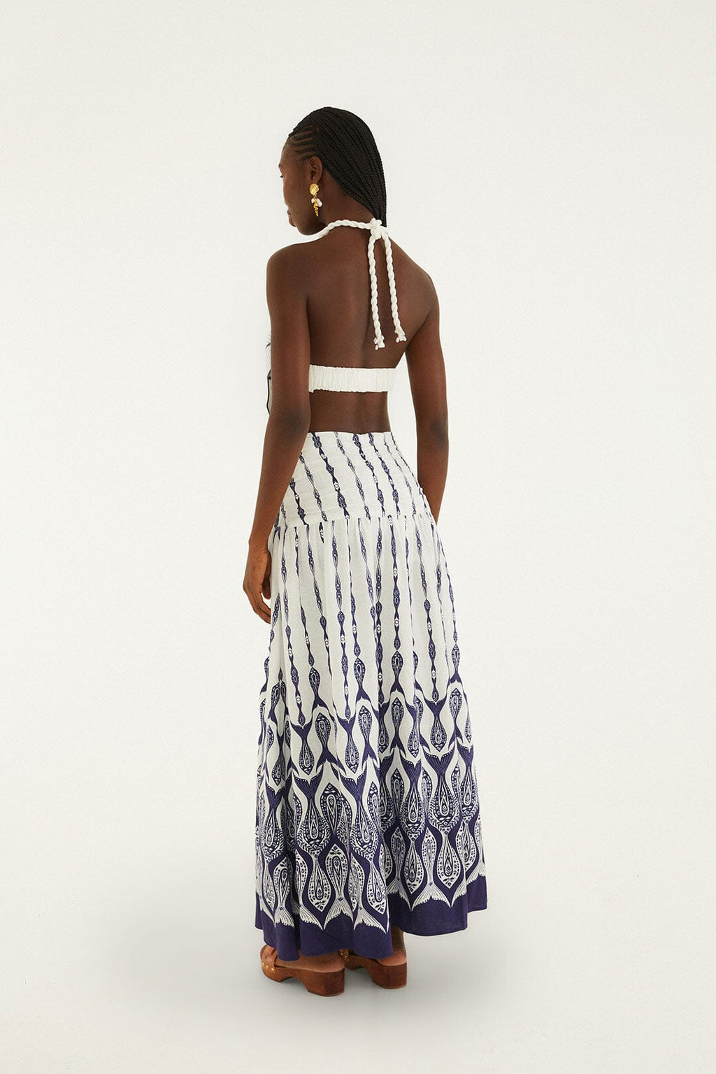 Off-White Fishes Flow Lenzing Ecovero Euroflax Maxi Skirt