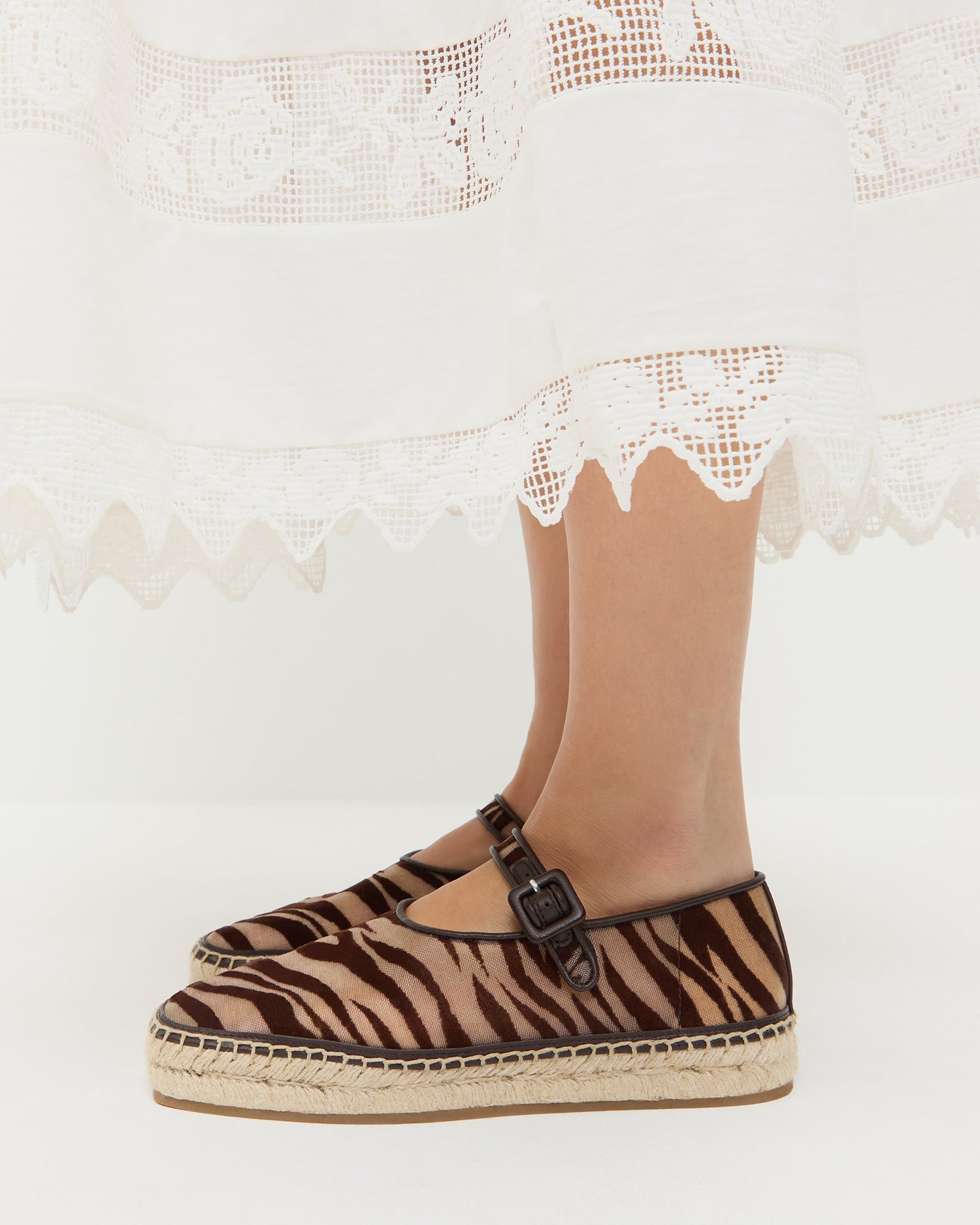 Clover Zebra Mesh Espadrille