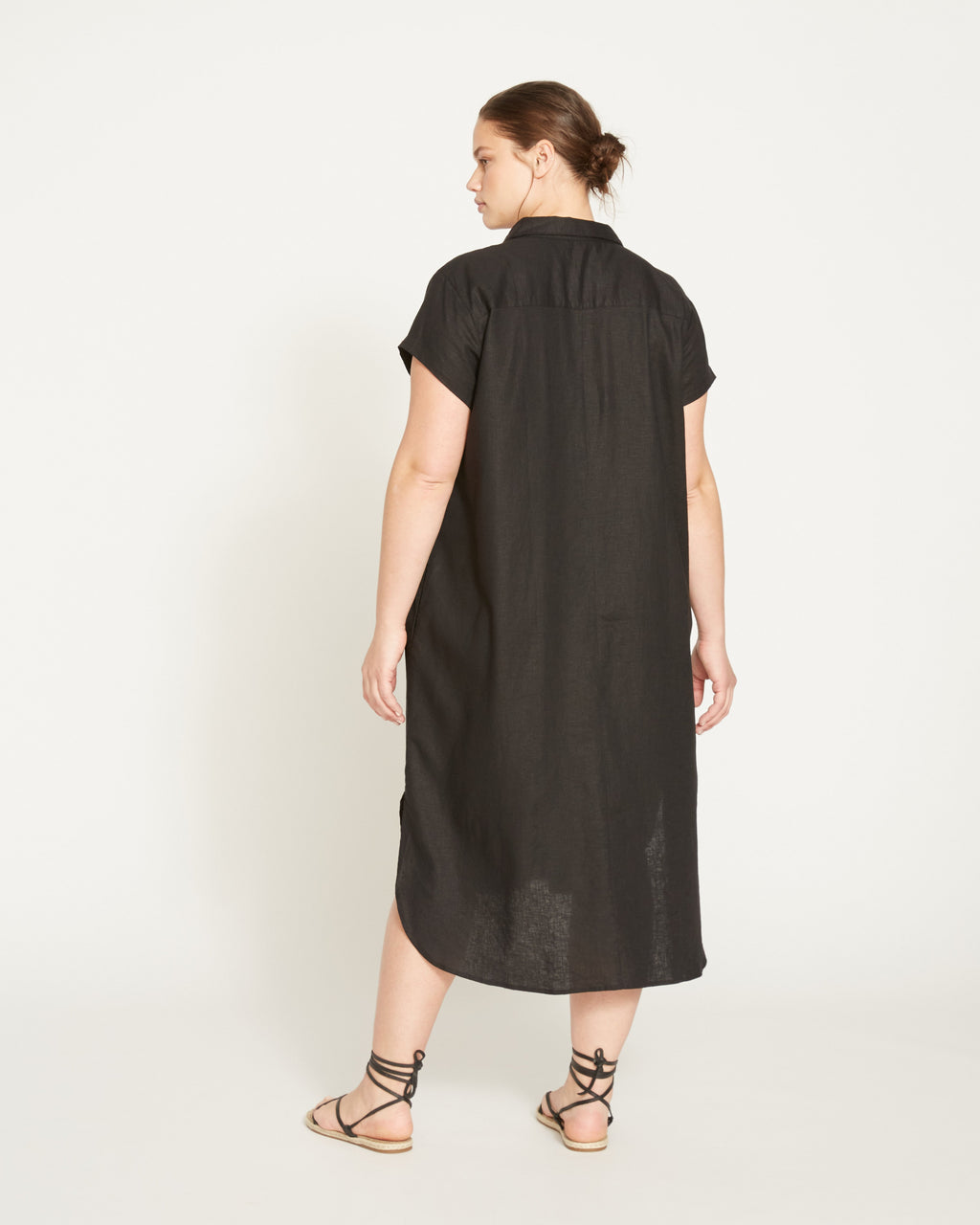 Dune Linen Shirtdress - Black