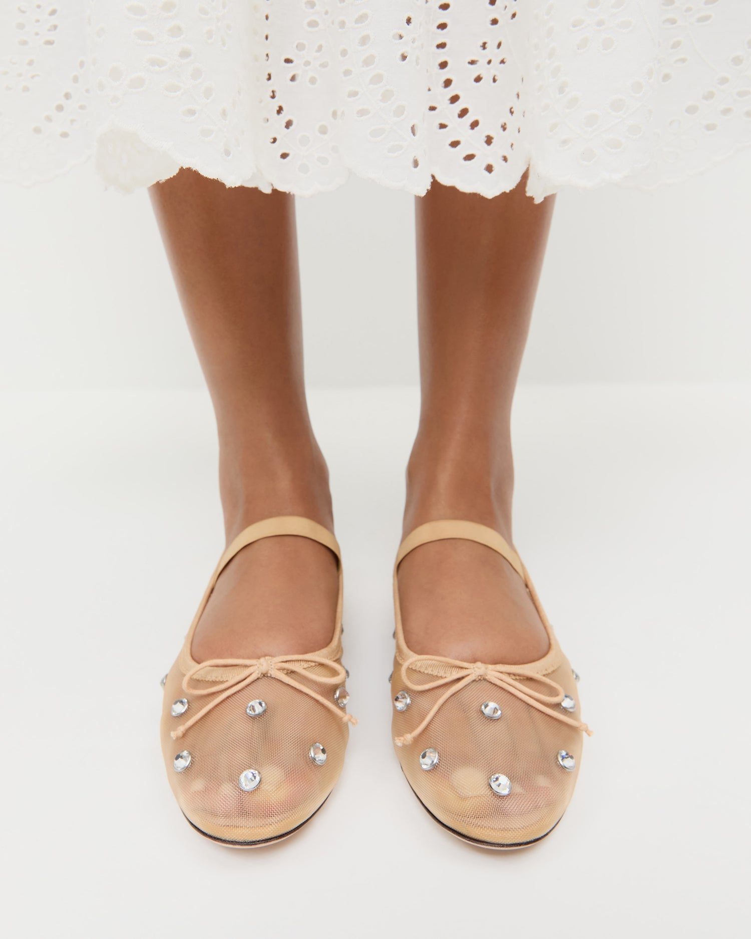 Leonie Caramel/Crystal Ballet Flat