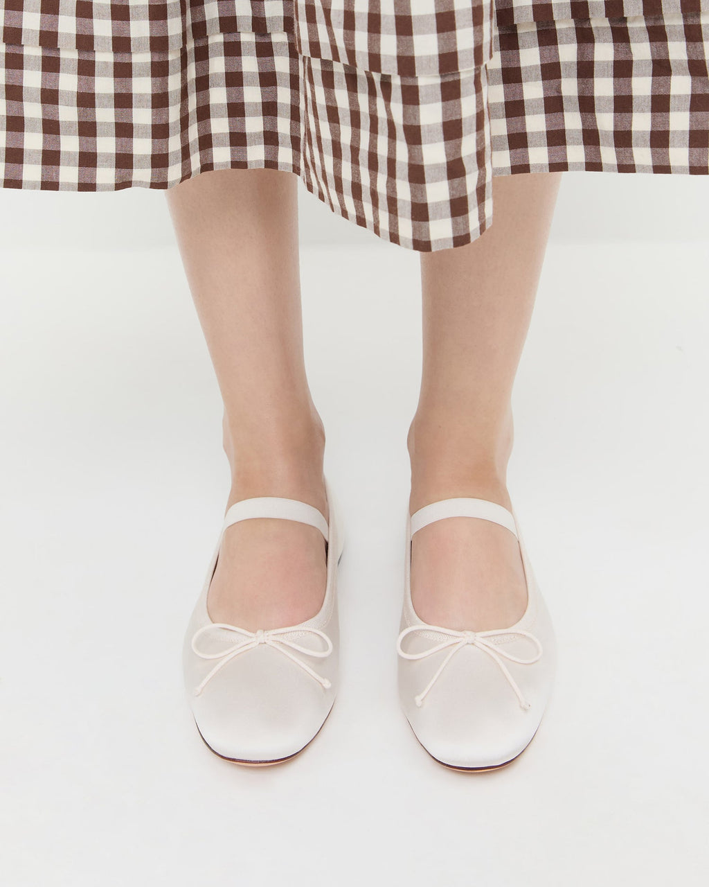 Leonie Cream Satin Ballet Flat