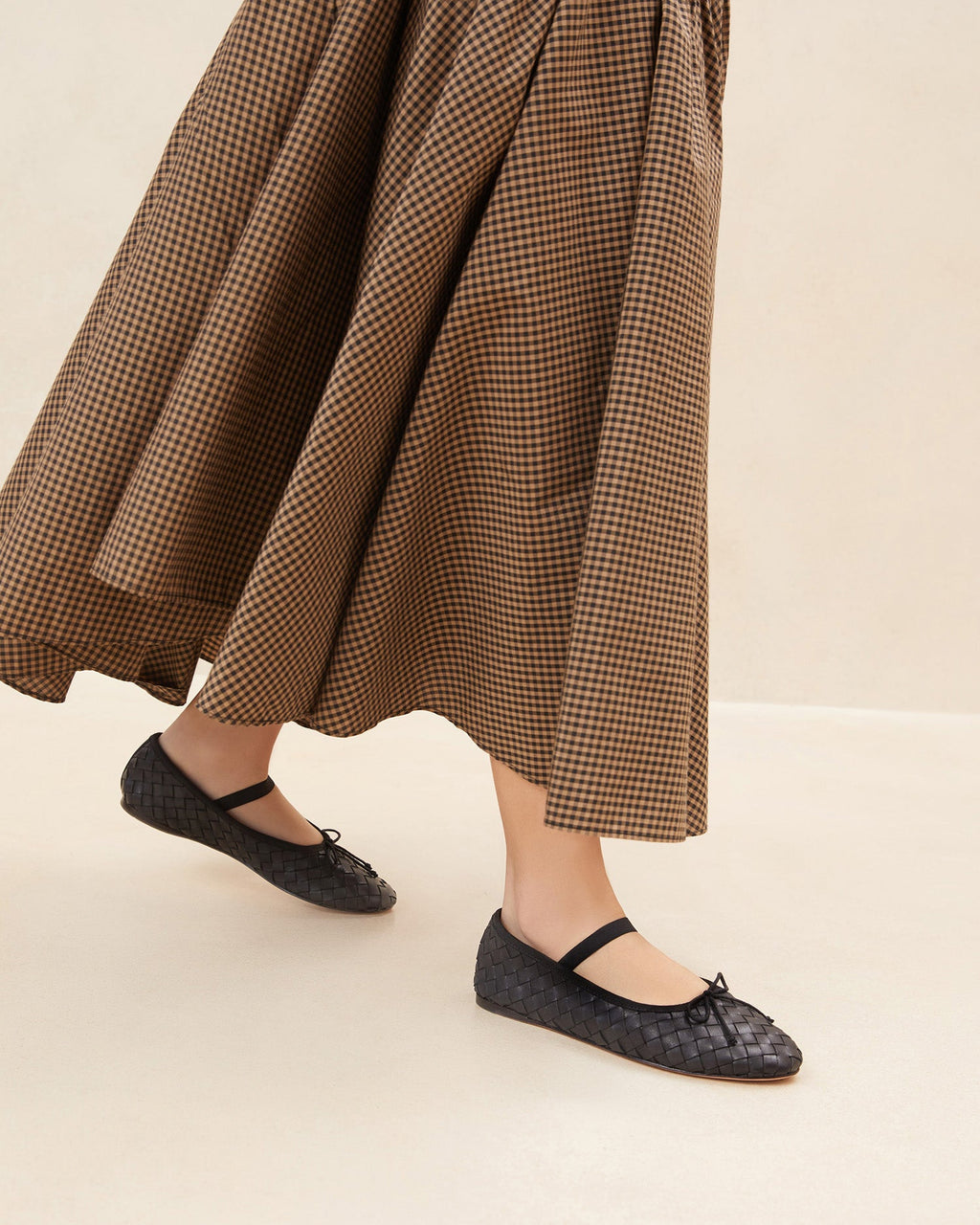 Leonie Black Woven Ballet Flat