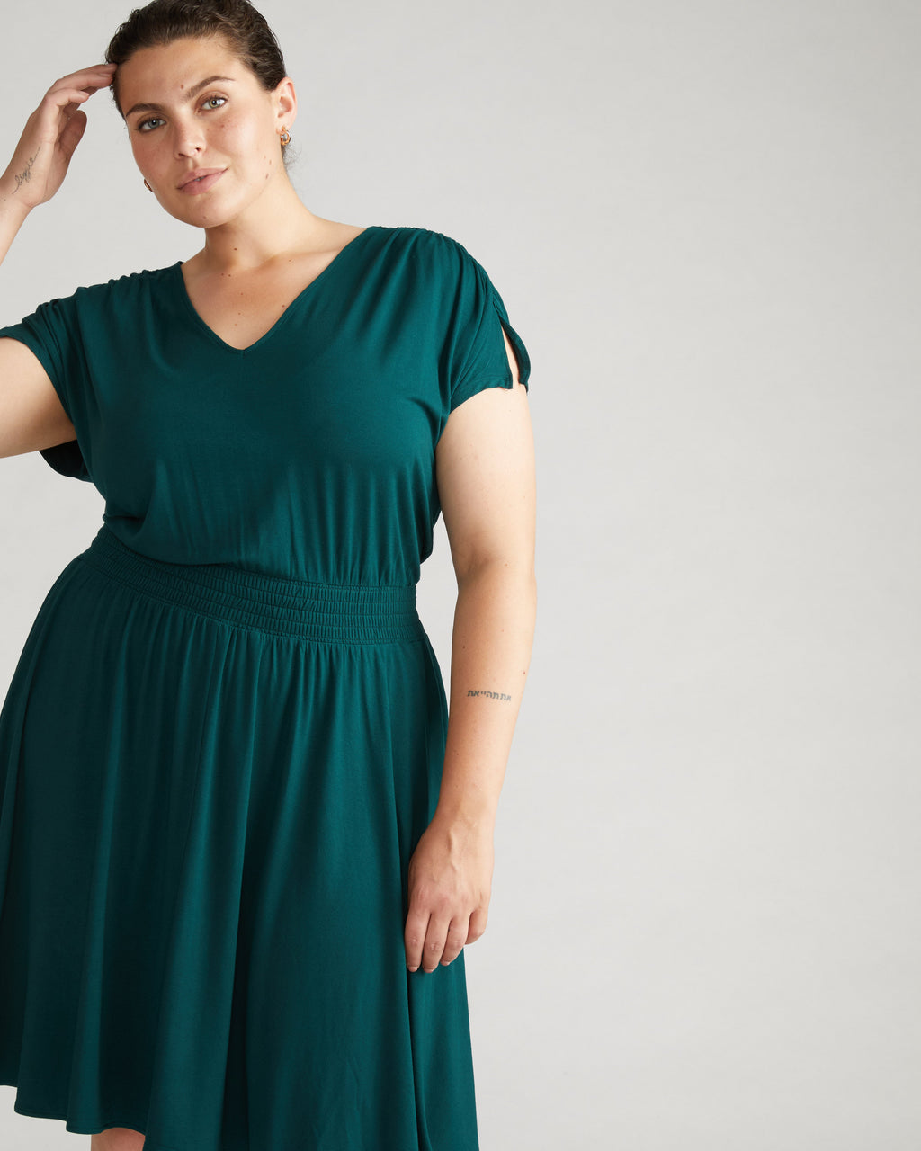 Minetta Liquid Jersey Dress - Forest Green