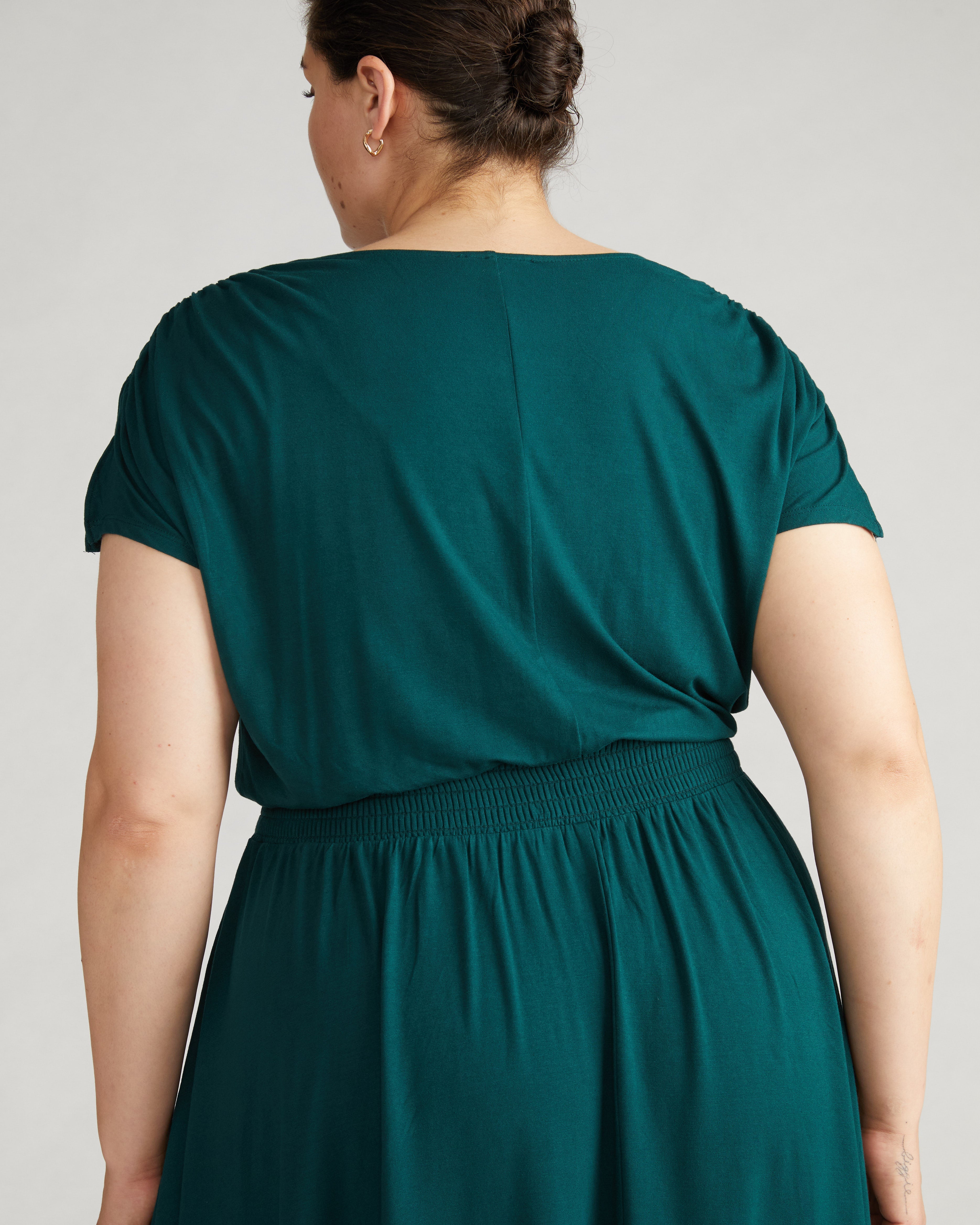 Minetta Liquid Jersey Dress - Forest Green