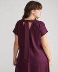 Louvre Bow Back Linen Dress - Acai