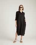 Odeon Linen Shirtdress - Black