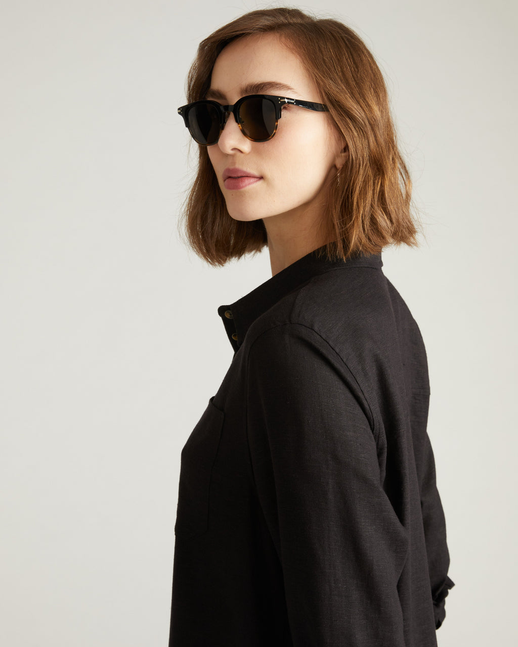 Odeon Linen Shirtdress - Black