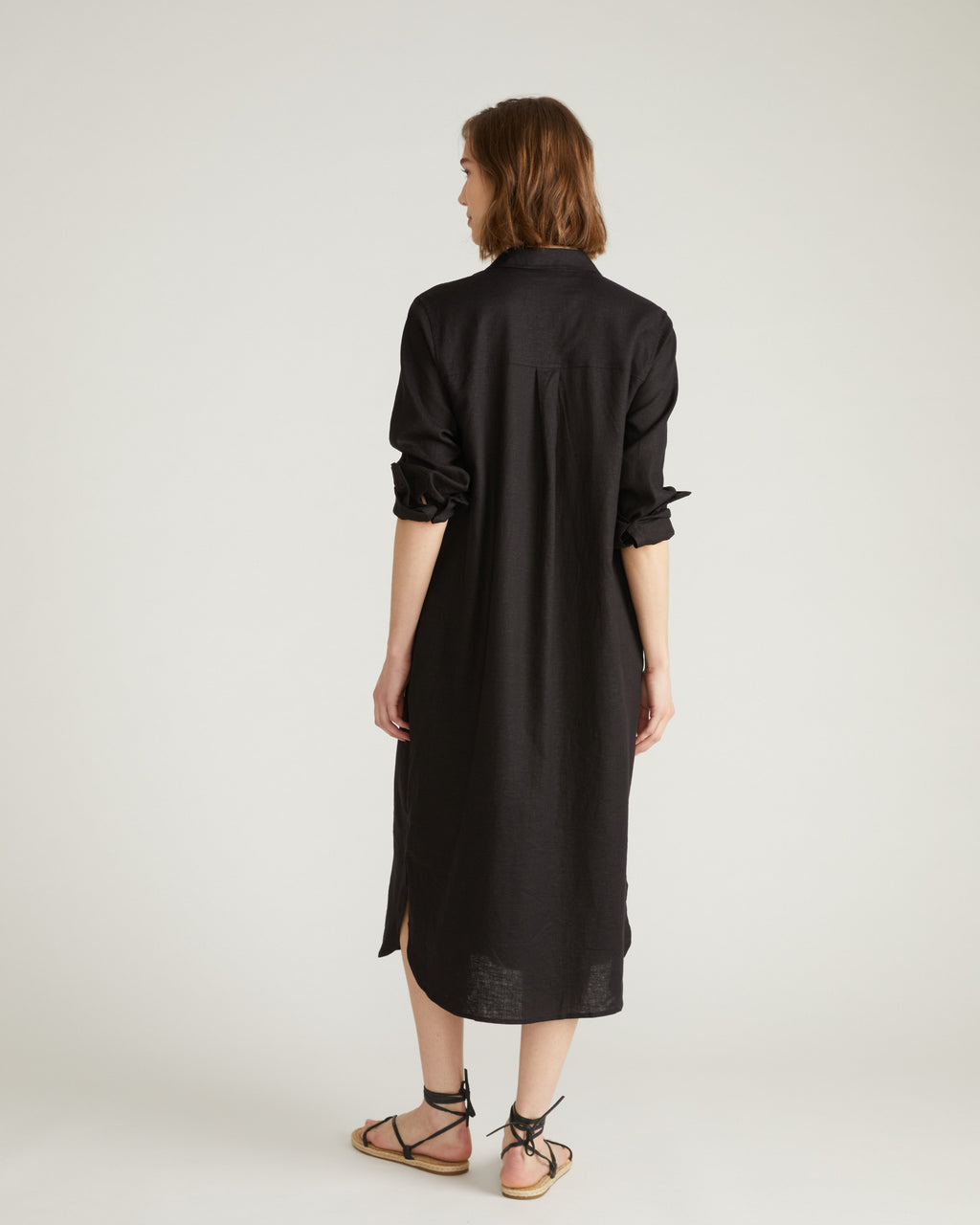 Odeon Linen Shirtdress - Black