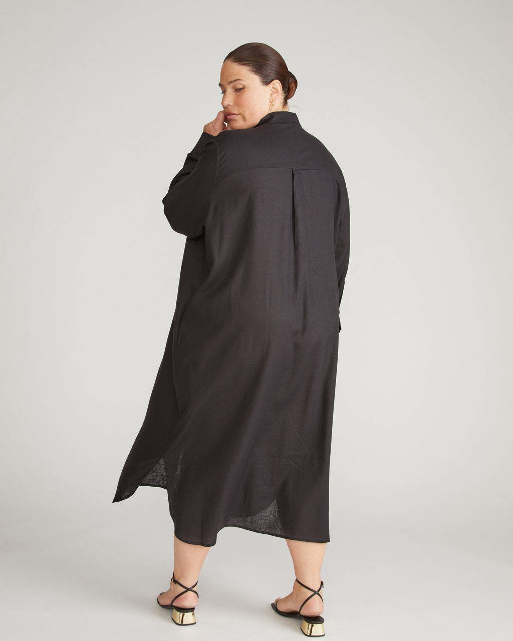 Odeon Linen Shirtdress - Black