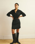 Stretch Poplin Rubicon Shirtdress - Black