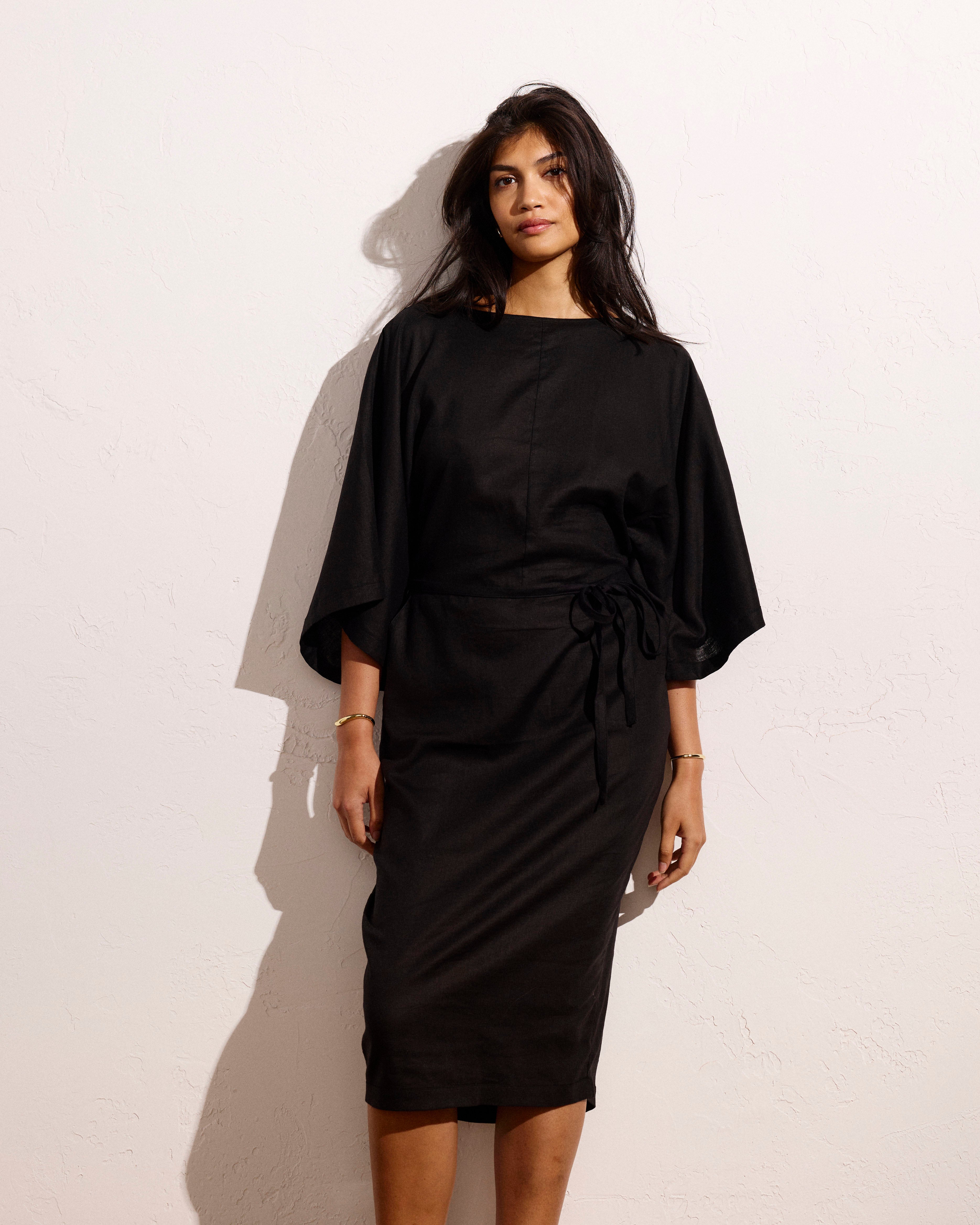 Lio Linen Dress - Black