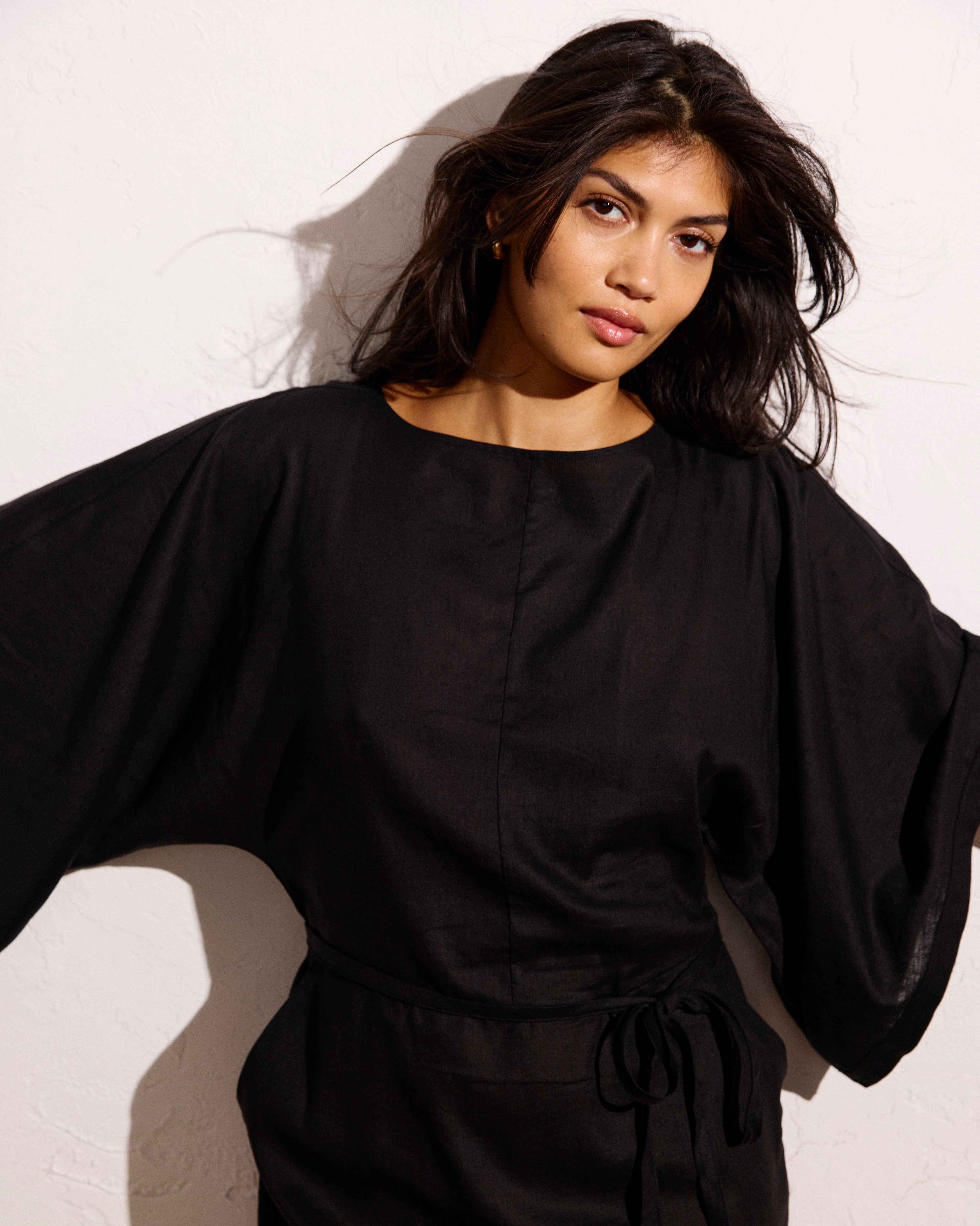 Lio Linen Dress - Black