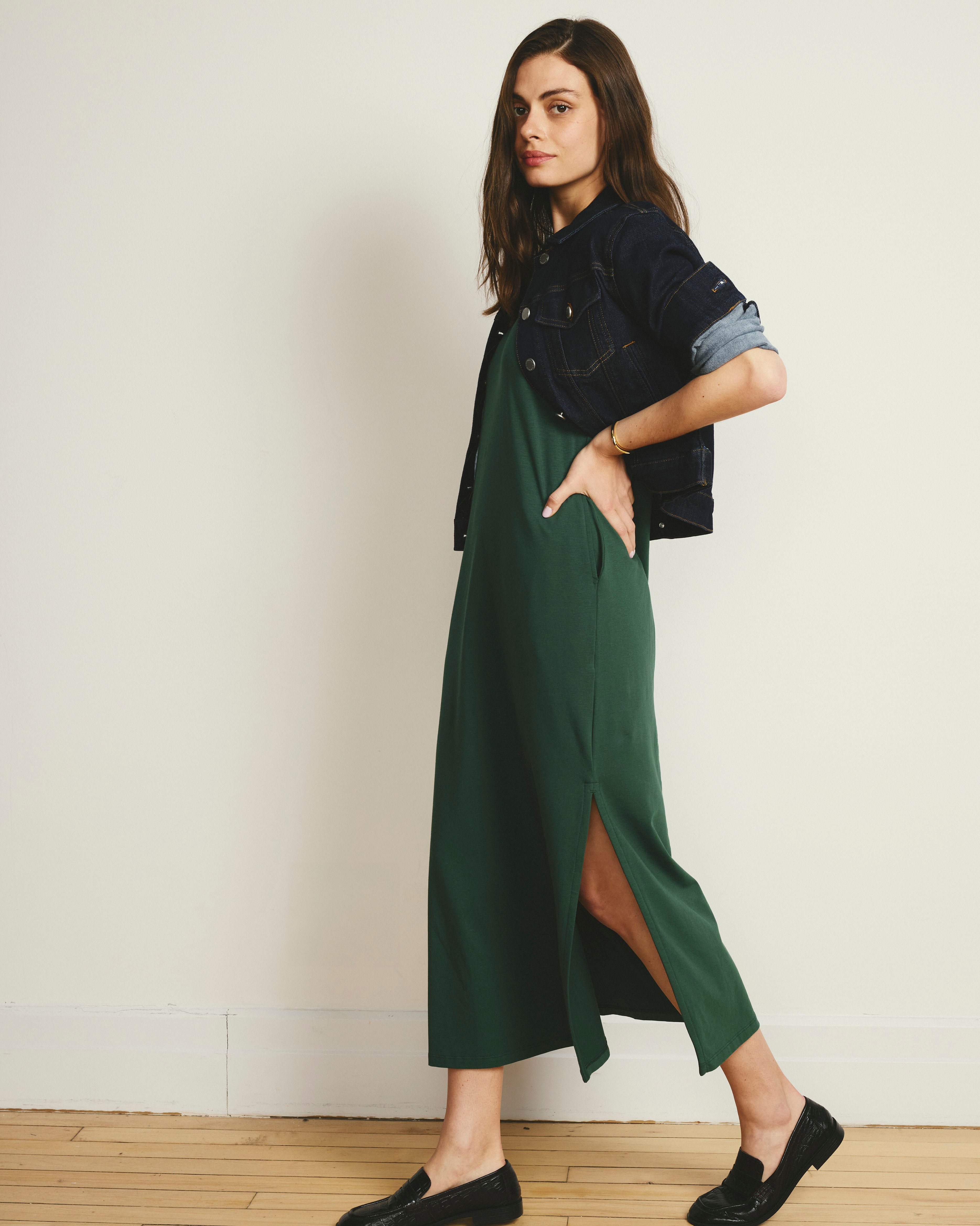 Halie Maxi T-Shirt Dress - Conifer