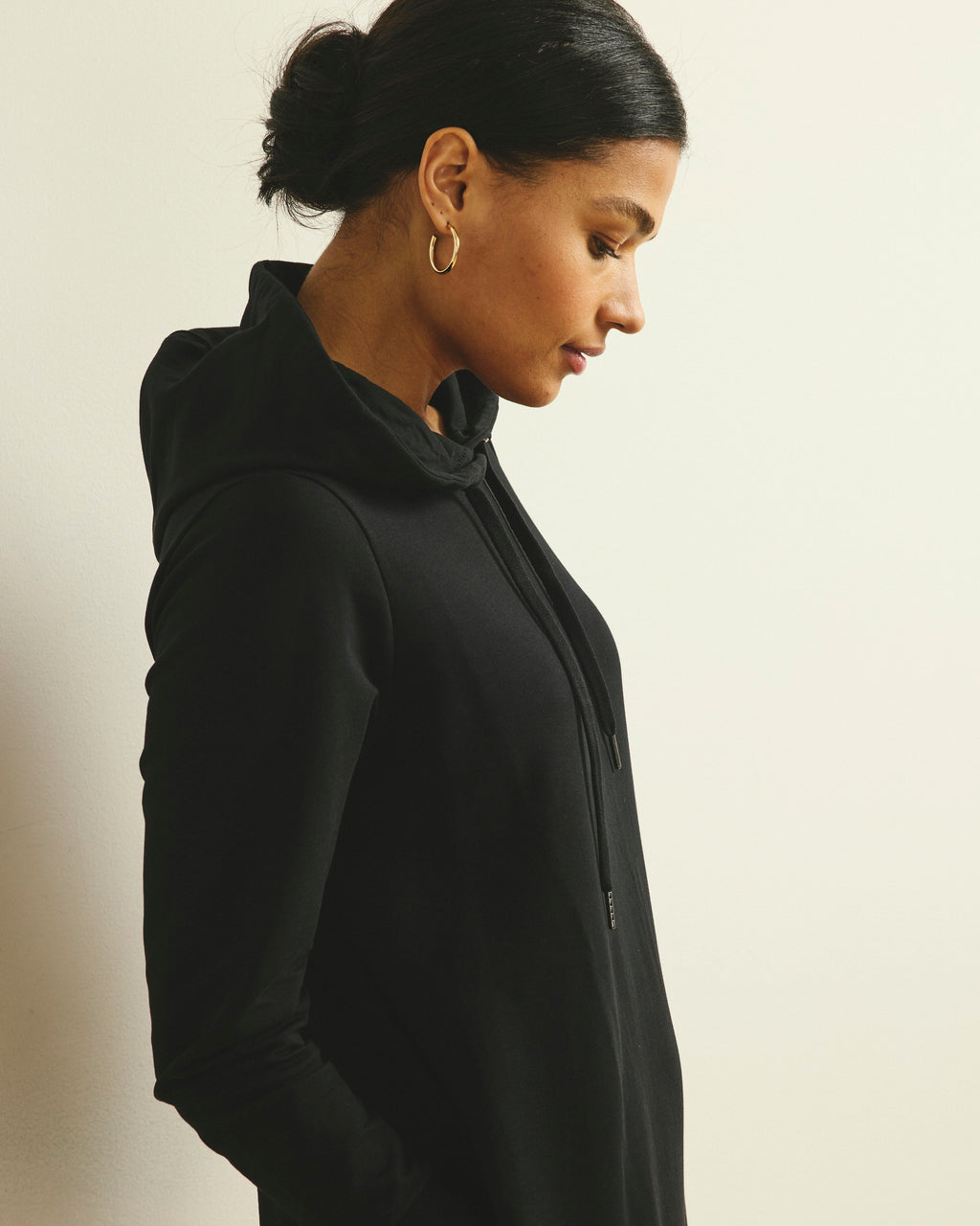 Bree Hooded Sweatshirt Dress - Black