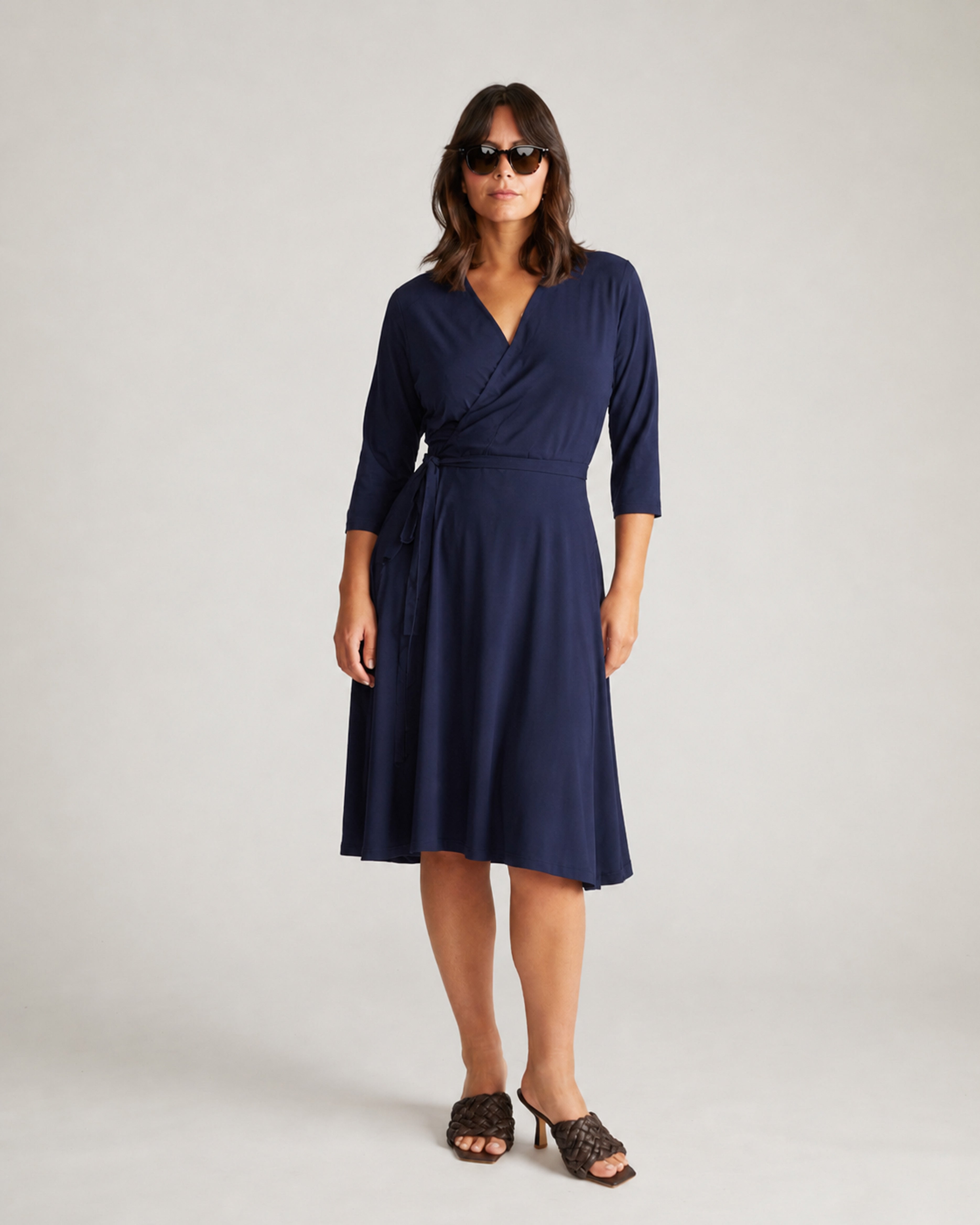 The Divine Jersey Wrap Dress - Midnight