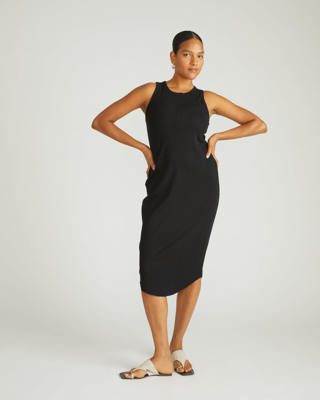 Romera Ribbed Dress - Black