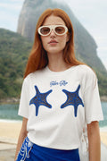 White Farm Rio Starfish Cut-Out Organic Cotton T-Shirt